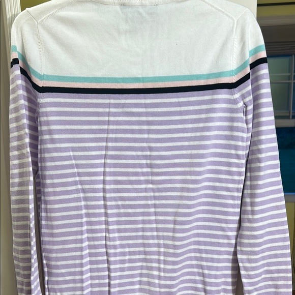 Tommy Hilfiger White and Lavender Striped Sweater size small not worn new - Picture 7 of 13